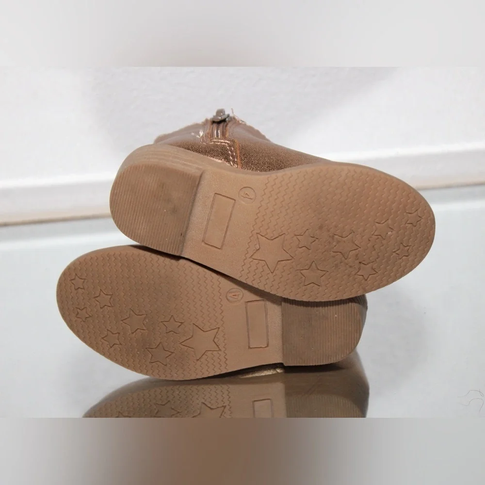 Simple Joys by Carter's Girl's Ella Chelsea Bootie Fashion Toddler Size 5 Bronze - Picture 7 of 8